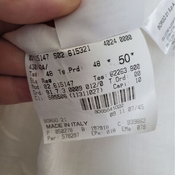 Giorgio Armani Black Label White Cotton Blazer Suit Jacket Lined Designer EU 48 - Picture 15 of 16